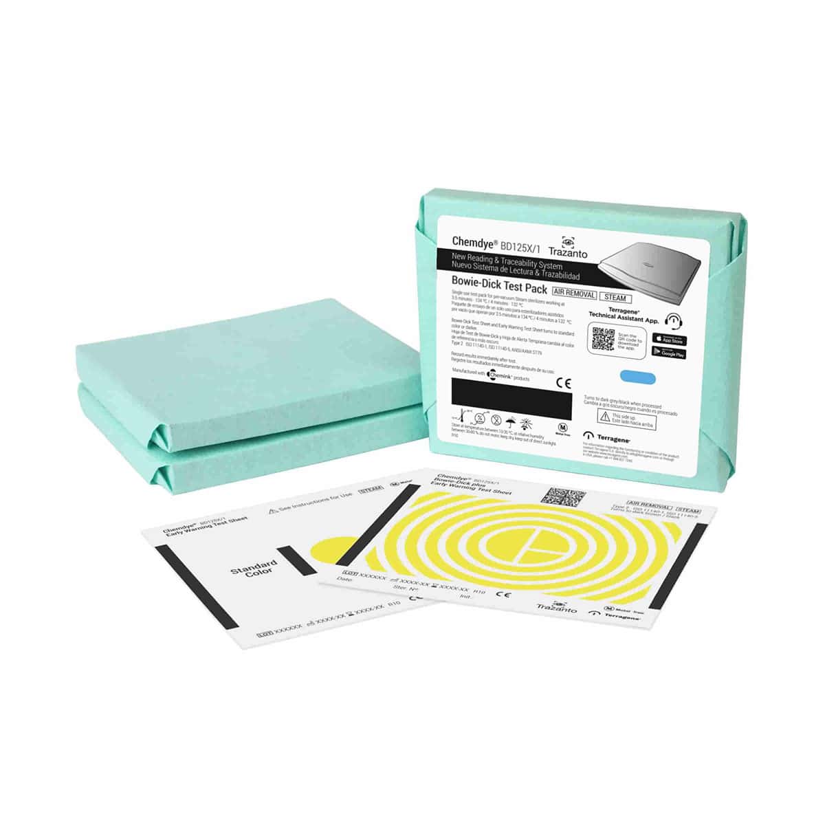 Paquete de prueba Bowie & Dick con hoja de aviso para vapor