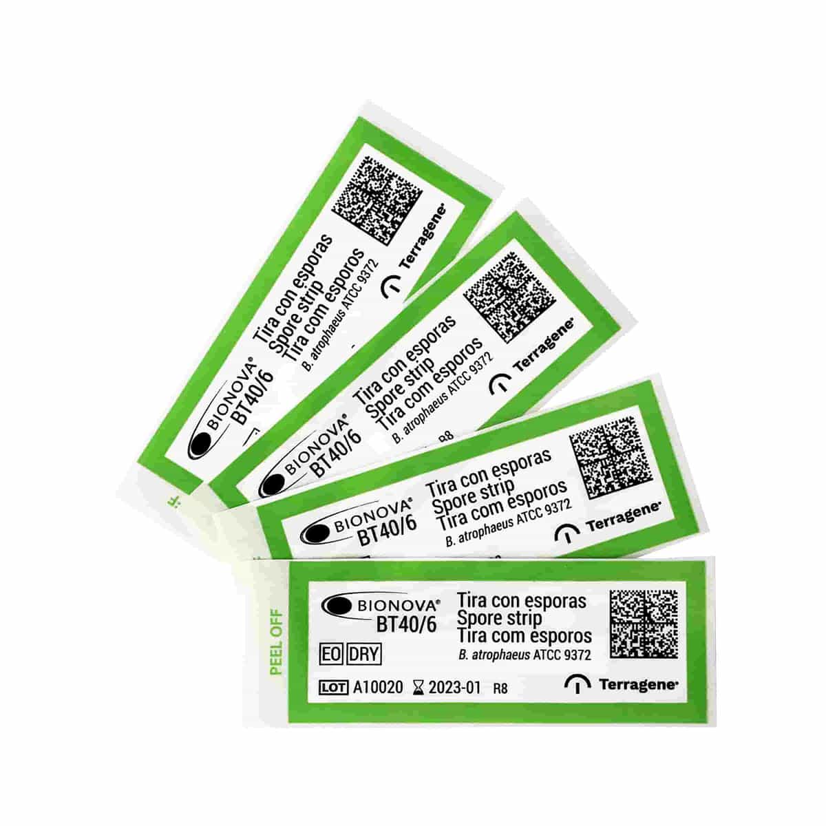 Tiras de esporas para óxido de etileno y calor seco